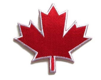 SALE!!! Red Maple Leaf Iron On Patch, Canada Maple Leaf Stick On Patch, Canadian Leaf Sticker, Embroidered Maple Leaf, Canada Backpack Patch