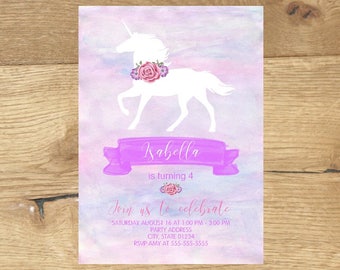 Unicorn Birthday Party Invitations, Unicorn Birthday Party, Unicorn Party Invitation, Unicorn Invitation, Unicorn Printable, Unicorn Invite