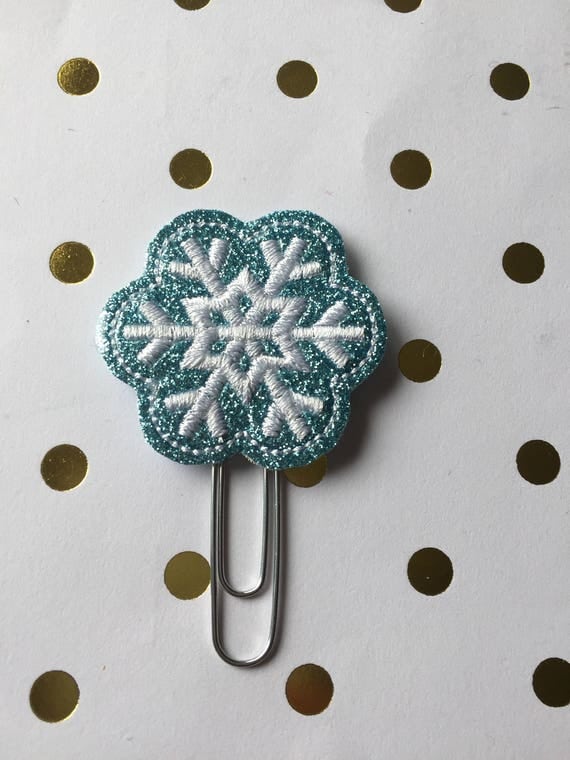 Ice Blue Glitter Snowflake planner Clip/Planner Clip/Bookmark. Winter Planner Clip. Snow Planner Clip. Snowflake Planner Clip