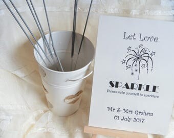 Wedding Sparklers, Sparkler Bucket, Sign for Sparklers, Party sparklers, Sparklers, Bucket for sparklers