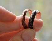 Rustic Engagement ring for him, Boho Style, Promise Copper men ring, Hand Hammered, Purity Ring, textured ornament, Girl save the date ring
