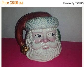 Vintage Ceramic Santa Claus Head Shaker, LARGE, Christmas Shaker, Santa Head Shaker, St. Nick Shaker, Holidays, Santa Head, OMNIBUS, OCI