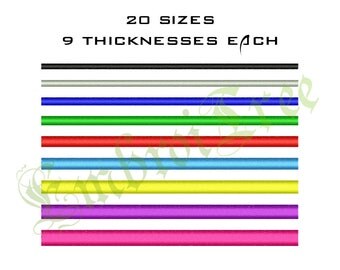 Line Embroidery Design - Satin Stitch Line - Single Line Machine Embroidery Design - Satin Line Embroidery Download