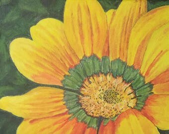 Sunflower, 10"x10", original acrylic painting on wrapped canvas.