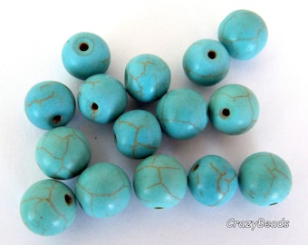 15 imitation Emerald 10mm glass beads