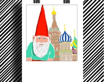 Poster poster Illustration / the fabulous destiny of Amélie Poulain garden GNOME / dwarf & Amélie / tea garden Gnome of Amelie's father