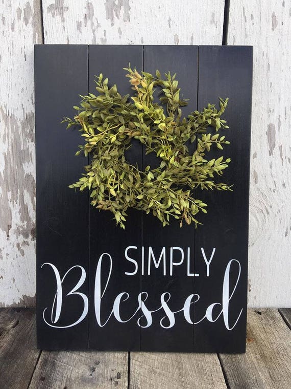 Download Simply Blessed Wood Sign Farmhouse Decor Rustic Wood Sign