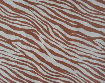 PANNEAU DE TISSU Zebre En Coton Entoile Col Ecru/Tabac