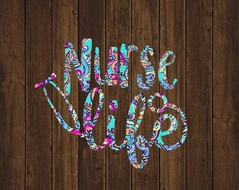 ON SALE Nurse Life Decal - Preppy Pattern Monogram Decal - Stethoscope Decal - Nurse Decal - Nurse Gift - Stethoscope Decal - Nurse Life Dec
