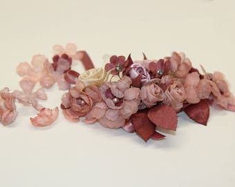 Delicate floral ornament - Pastel rose brooch - Dainty flower brooch - Boho Brooch - Clothing Accessories - Inspired by Chanel