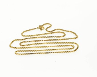 14k 1.2mm Squared Curb Link Chain Necklace Gold 27"