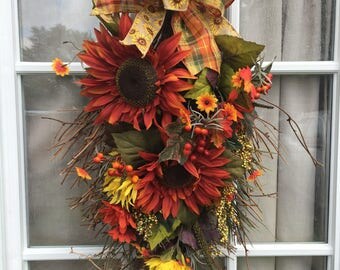 Fall Swag, Autumn Swag, Door Swag, Fall, Fall Decor, Autumn Decor, Rustic Decor