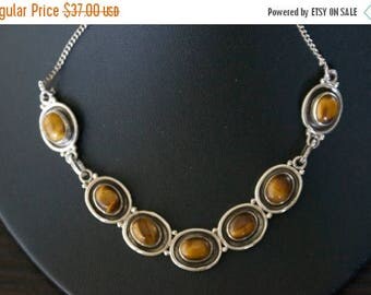 ON SALE Exquisite TIGER'S Eye Silver Necklace