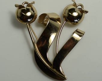 Napier Sterling Art Moderne Tulip Pin