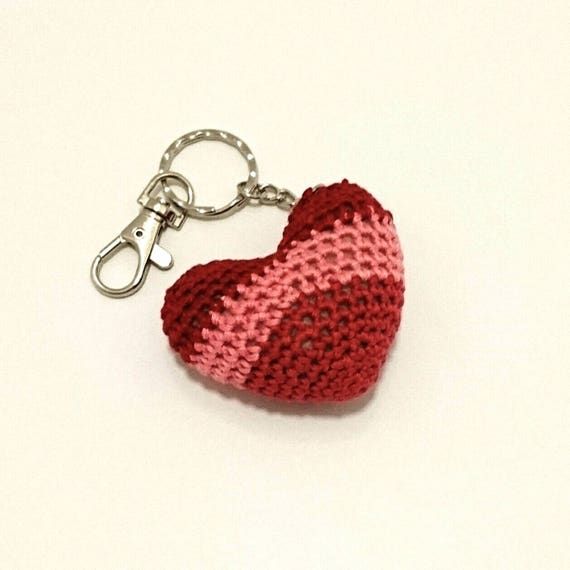 Heart Keychain Bagcharm crochet amigurumi teachers gift
