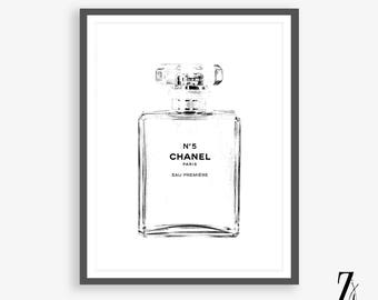 Chanel art printed Large Chanel wall art coco Chanel poster coco Chanel print coco Chanel wall art chanel Chanel No.5 Sketch