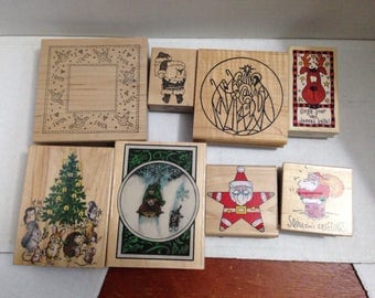 Vintage Rubber Stamp Grab bag Christmas #3