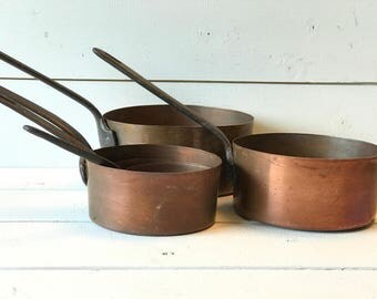 Antique French copper cookware
