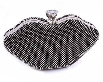 CC 25P Vanity Case 19.5cm White Calfskin Heart Rhinestone 243604 main image 1