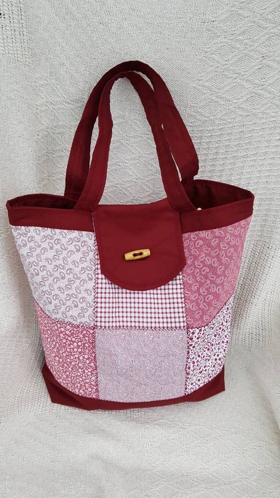 patch work tote bag