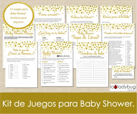 Juegos para baby shower. Archivos PDF/JPEG para imprimir. 11