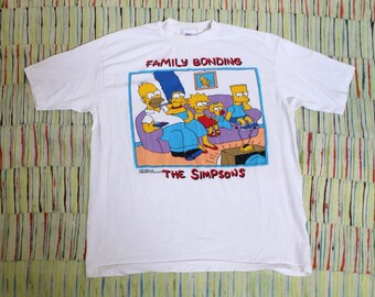 Vintage 1989 The Simpsons Family Bonding T Shirt, Size XL