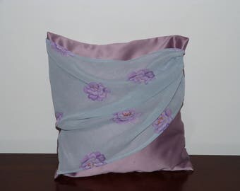 Cover cushion 40 x 40 cm satin and chiffon