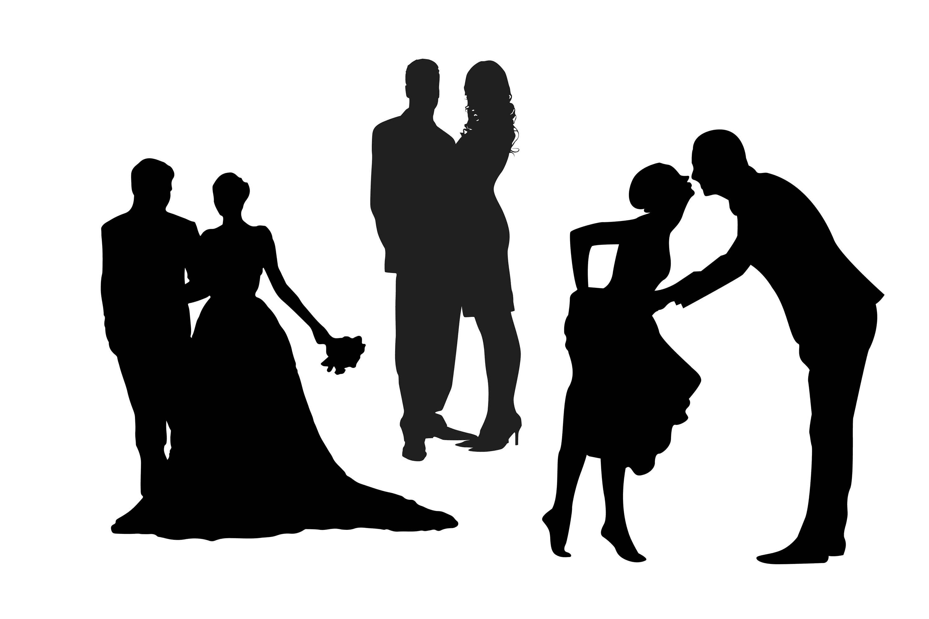 Download Couple silhouette, couple clipart, wedding couple, kissing ...