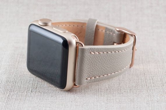 42MM Apple Watch Band-Chèvre Leather Taupe