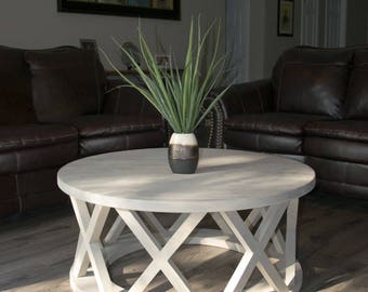 36" rustic x brace coffee table