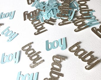 Baby boy confetti. Baby shower confetti. Boy baby shower decorations. Blue and gold baby shower. Its a boy confetti. Gender reveal