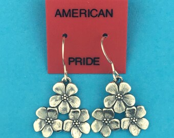Sterling Silver Flower Bouquet Earrings