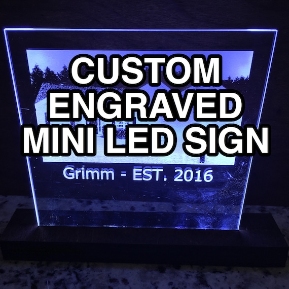 Custom Laser Engraved Mini LED Sign