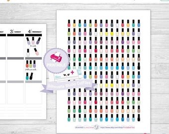 50% OFF SALE Nail polish planner stickers, printable planner stickers, nails planner stickers, erin condren planner stickers, happy planner