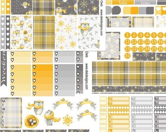 40% Off Sale Winter owls//Weekly Planner Sticker Kit//Choose from Erin Condre or Happy Planner
