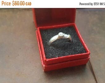 ON SALE Vintage Sterling Silver and Gold Ring