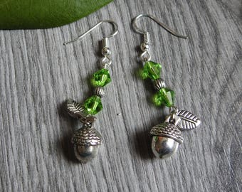 Silver Acorn Dangle Earrings - Fall Jewelry - Autumn Jewelry - Silver Acorn Earrings - Whimsical Jewelry - Hippie Jewelry - Nature Jewelry