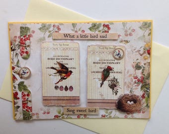 Handmade card, 3D, on the cabinet of curiosities theme