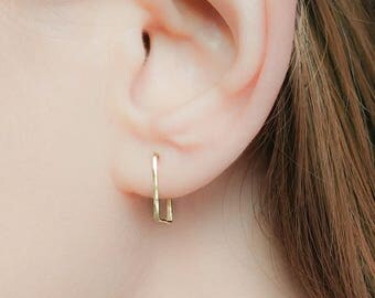 SALE - Hoop Earrings-Open Hoop Earrings-Small Hoop Earrings-Square Earrings-Tiny Hoop Earrings-Gold Hoop Earrings-Open Hoops-Tiny Hoops