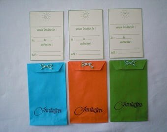 Three invitations "was" in kraft color bags