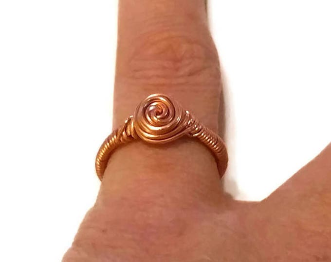 Copper or Sterling Silver Rose Ring, Rose Jewelry, Copper Rose Ring, Sterling Silver Rose Ring, Unique Birthday Gift, Gift for Her