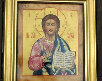 Jesus Christ Pantokrator * Porcelain icon * Manufactory Heinrich Germany Villeroy and Boch