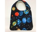 BABY BIBS for BOYS - bib baby - dribble bibs - burp cloths - teething bibs - drool bibs - blue space baby bib