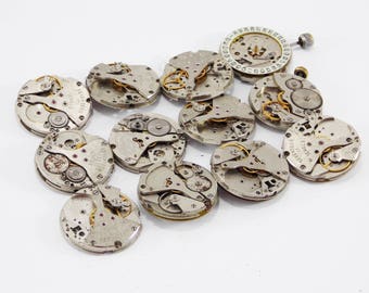 Mens watch altered art steampunk supplies watch movement jewelry findings mechanical clock industrial jewelry craft projects brass charms