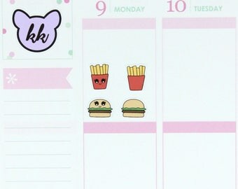 I009 - Burger & Fries Stickers