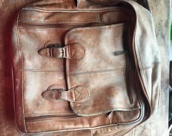 Vintage Leather Backpack Made in Columbia