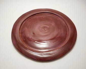 Purple Ceramic Plate, Handmade Pottery, Hand Painted, Hand Thrown (P0008)
