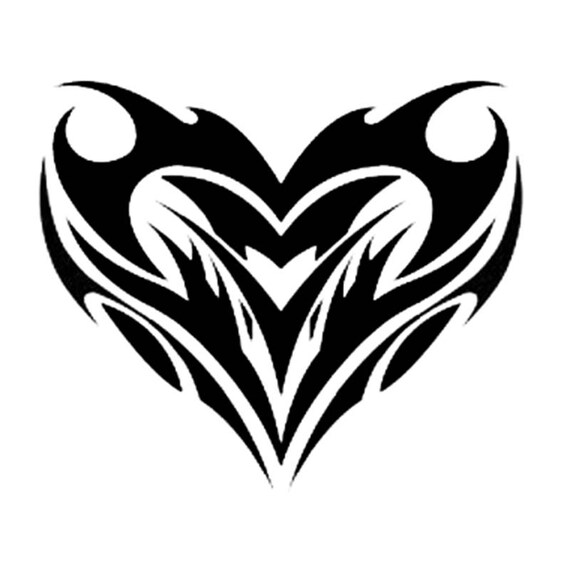 Heart tribal svg file download stencil dwg dxf pdf png heart