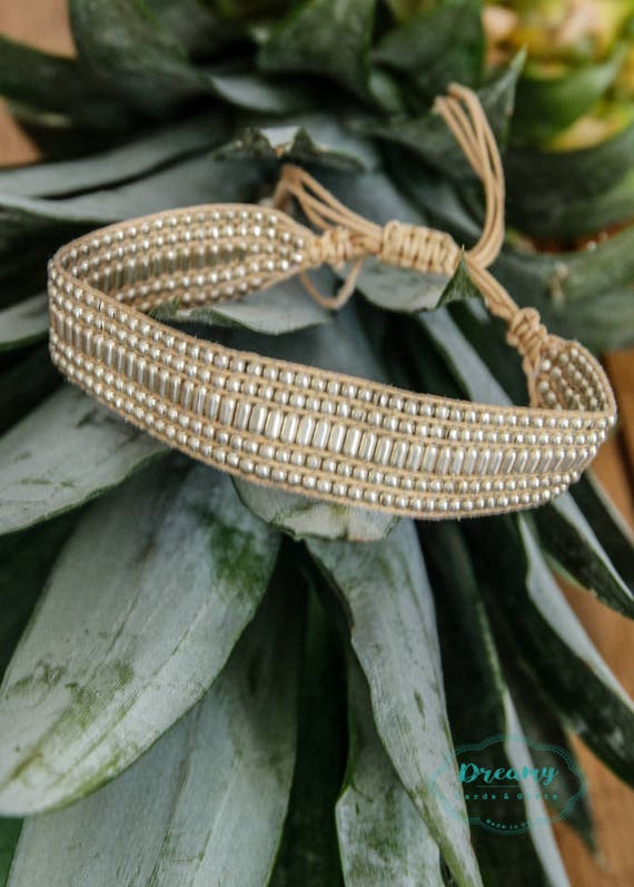 Woven beaded Bracelets set of 3 colours