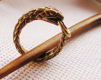 Ouroboros or Uroboros Bronze Amulets Infinity Pendant and Ring
